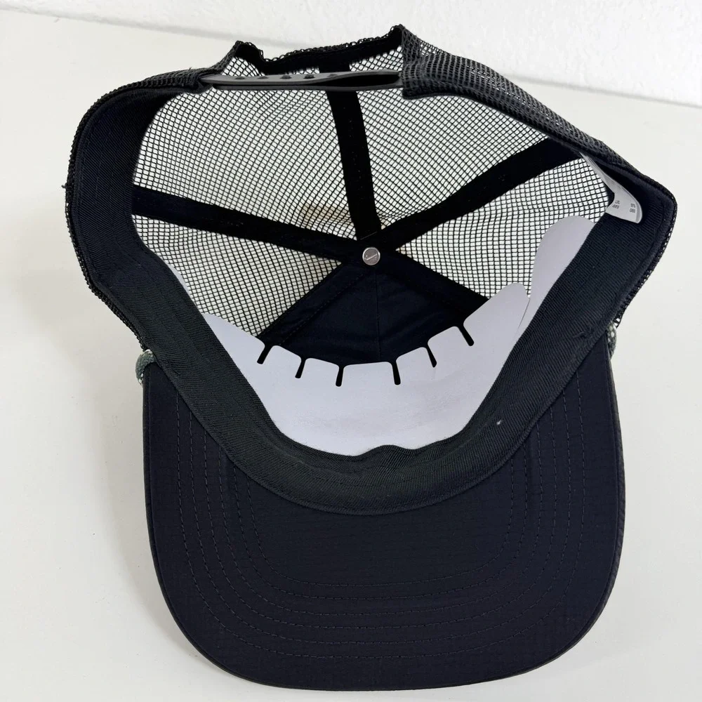 Nike Hat Cap Snap Back L Mens Black Rise Cap Bear Mountain Rope Mesh Trucker